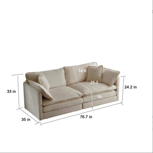 Modern Fabric Loveseat Couch